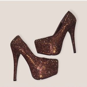 Bella Marie Brown Stiletto Heels with Platform